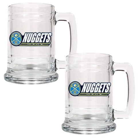 NBA Denver Nuggets Two Piece 15-Ounce Glass Tankard Set
