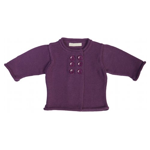 Toffee Moon Baby Double Breasted Cardigan Damson