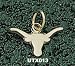 Univ Of Texas Solid Lhorn 1/4 Charm/Pendant -Choose from 14K/10K, Stainless Steel or Gold Plated