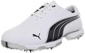 PUMA Men's Tux Lux Golf Shoe,White/Black/Puma Silver,8 M US