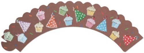 EuroQuest Imports Deco Cupcake Wraps with Hats & Cakes Design, Brown, 12-Pack by EuroQuest Imports