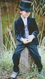 Boys Black Satin Top Hat 2-6 Years