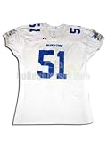 White No. 51 Game Used Mississippi State Russell Football Jersey