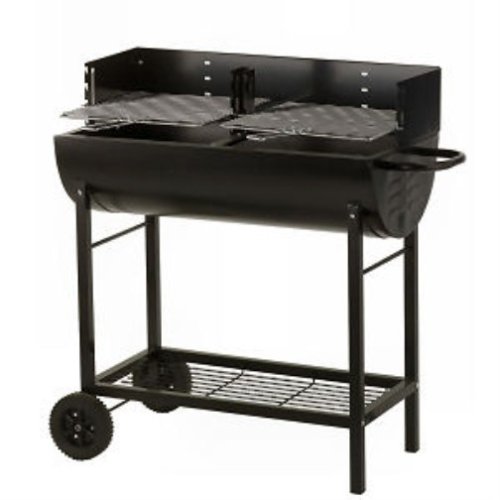 Lifestyle Half Barrel Charcoal BBQ with Wheels