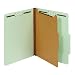 Globe-Weis Classification Folders, Letter Size, 1 Divider, 4 Embedded Fasteners, Green, 10 Folders per Pack (23776)