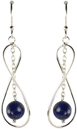 Bali Sky Long Dark Blue Bead Figure Eight Drop Earrings WE001-S