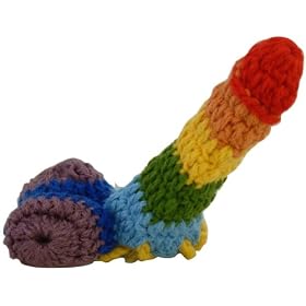 Rainbow Knitted Willy Warmer Funny Rude Gift