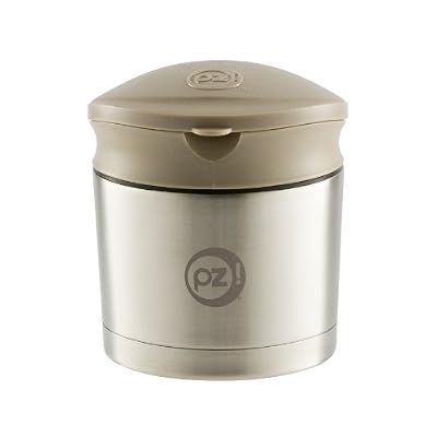 Stainless Steel Thermal Food Container with Taupe Twist Lid