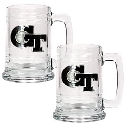 Georgia Tech Yellowjackets NCAA 2pc 15oz Glass Tankard Set by Great American Products