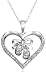 10k Choice of White or Yellow Gold Diamond Baby Shoes and Heart Pendant (1/10 cttw, I-J Color, I3 Clarity)
