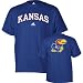NCAA Men's Kansas Jayhawks Relentless Tee Shirt (Blue, Medium)