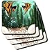 Florene Childrens Art - 2 Cute Fish With Bubbles In Aquarium - Coasters