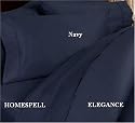 ELEGANCE Egyptian Cotton 500 Thread Count 3 - Pc Solid Sateen Duvet Cover Navy Blue Queen.