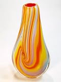 Glass Colorful Swirls Vase Beautiful 100% Handblown Art X994