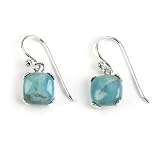 Barse Sterling Silver Bold Turquoise Square Earrings