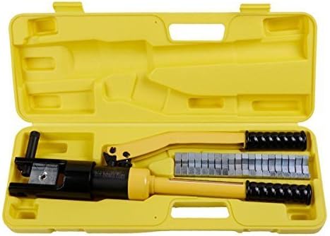16 Ton Hydraulic Wire Terminal Crimper Battery Cable Lug Crimping Tool w/Dies by Detroit Bathware LLC