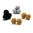 Formal Silk Knot Cufflinks Gold Silver Black