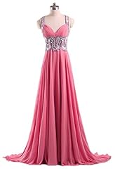 Spaghetti Strap Chiffon  Beaded Evening Dress/Bridesmaid Dress/Prom Dress/Wedding Party Dress  With Rhinestones