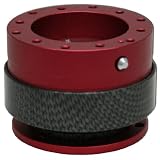 UNIVERSAL QUICK RELEASE STEERING WHEEL HUB ADAPTOR RED/CARBON FIBER