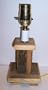 "ABC Products" - Primitive Style - Handcrafted - Electric Table Lamp or table Night Light (Old Stressed Wood).