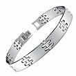 Stainless Steel Satin Link Bracelet 8.5"