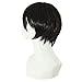 MapofBeauty Cosplay Costume Men's Short Straight Wig (Black)