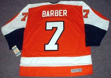 BILL BARBER Philadelphia Flyers 1974 CCM Vintage Throwback Away NHL Hockey Jersey, 2XL