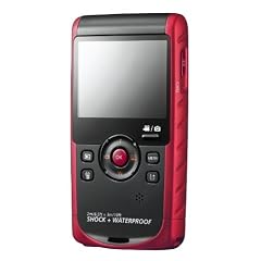 Samsung HMX-W200 Full-HD Pocket-Camcorder (5,8 cm (2,3 Zoll) Display, 10-fach digital Zoom, HDMI, USB 2.0, Bildstabilisator, wasserdicht) schwarz/rot