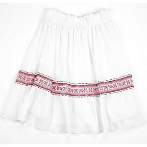 Buy Amy Byer White Gauze Knee Skirt by Amy Byer