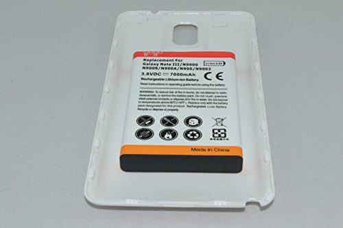 Samsung Galaxy Note 3 III Extended Battery 7000mAh + White Cover for N9000 N9005 N7200