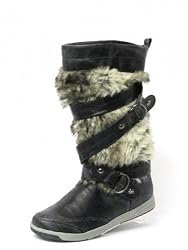 Mustang Damen Stiefel Warmfutter dkl.blau-schwarz kombi Größe: 38