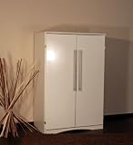 8055-2 - PC Schrank Computerschrank im Landhaus-Stil, in hochglanz weiß