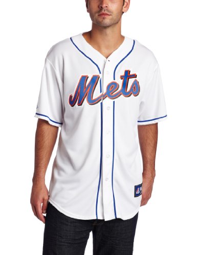MLB Men's New York Mets David Wright White Home Short Sleeve 6 Button Synthetic Replica Baseball Jersey Spring 2012  (White, Large)