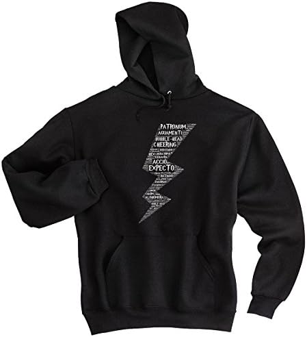 Moment Gear Men's Harry Potter Spells Lightning Bolt Hoodie Large Black