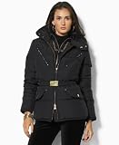 Lauren by Ralph Lauren Petite Jacket, Lillian Hooded Anorak Black L