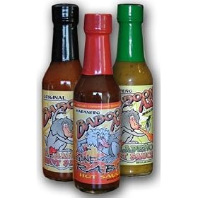 Hot Sauce Gift Set, Baboon Ass Brand Triple Threat Gift Set. The Greatest Hot Sauce Set Ever Assembled Includes Habanero, Jalapeno, and Ultra Hot Chile Extract with Habanero. Flavor and Heat For Every Hot Sauce Lover. Fun to Give, More Fun to Eat