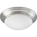 Progress Lighting P3689-09 2-Light Close-To-Ceiling Fixture with Etched Alabaster Style Twist On Glass, Brushed Nickel