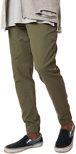 Elwood Men's Slim Fit Chino Joggers (30, Military Green)
