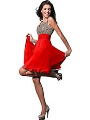 Organza Short Sequined Fitted Homecoming Dress/Mini Dress 