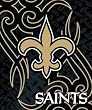 New Orleans Saints 50"x60" Tattoo Style Royal Plush Raschel Throw Blanket - Football Sports Merchandise