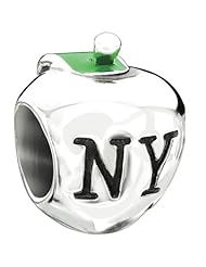 Authentic Chamilia Silver Enamel Big Apple Charm - 2020-0694