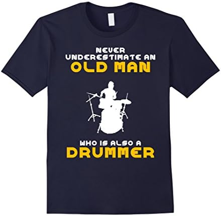 Men's Musician Gifts Drum Drummer Shirt T-Shirt Men Husband Gift Large Navy