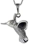 Sterling Silver Hummingbird Pendant, 1 1/8 in. (29mm) tall
