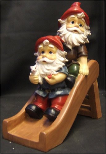 Childrens Toyshop  Outdoor Living : Gnomes On Slide Home & Garden Ornament