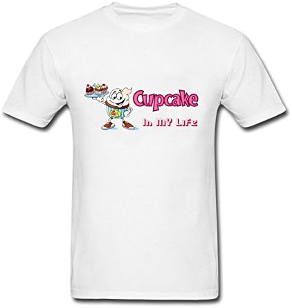 Tee Center Cupcake in My Life T-Shirt Men's O Neck White XL