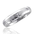 Men's Stainless Steel Diamond Band Ring (H, SI, 0.03 carat)- Band Width:5mm