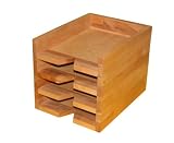 Produkt-Bild: Briefablage (Set mit 4 St&uuml;ck), Briefkorb, Sortierkorb, Ablagekorb aus massiv Holz - Buche, ge&ouml;lt