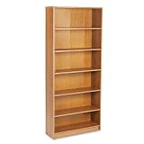 1890 Series Bookcase, 6 Shelves, 36w x 11-1/2d x 84h, Medium Oak