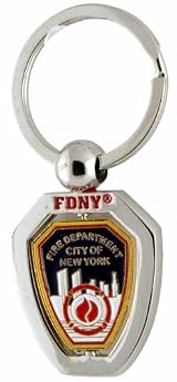 FDNY SILVER SHIELD SPIN KEY CHAIN
