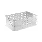 Medium Stackable Bathroom Tote with Chrome Handle - Clear by InterDesign